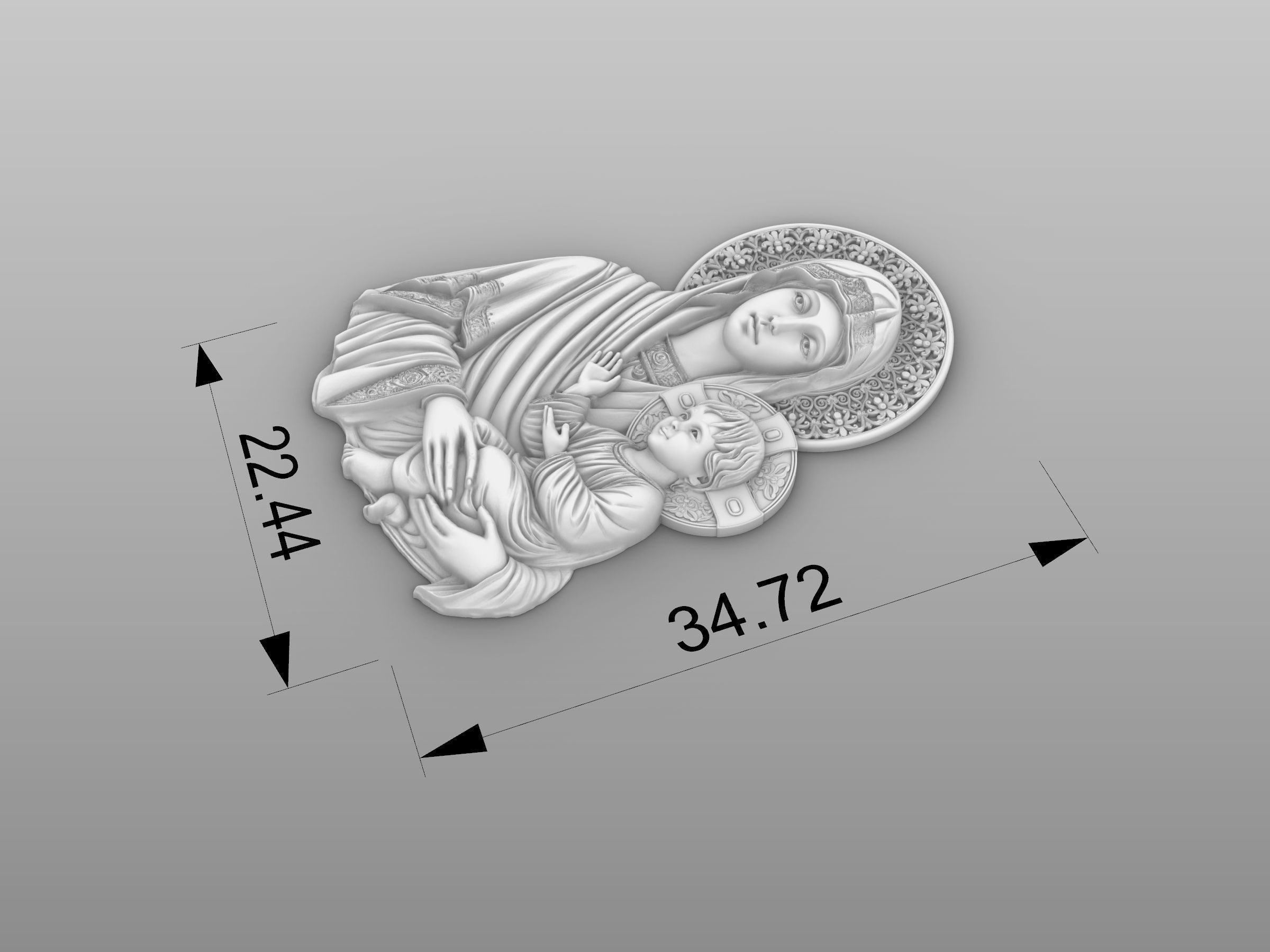  Virgin Mary Panagia 3D print model_3