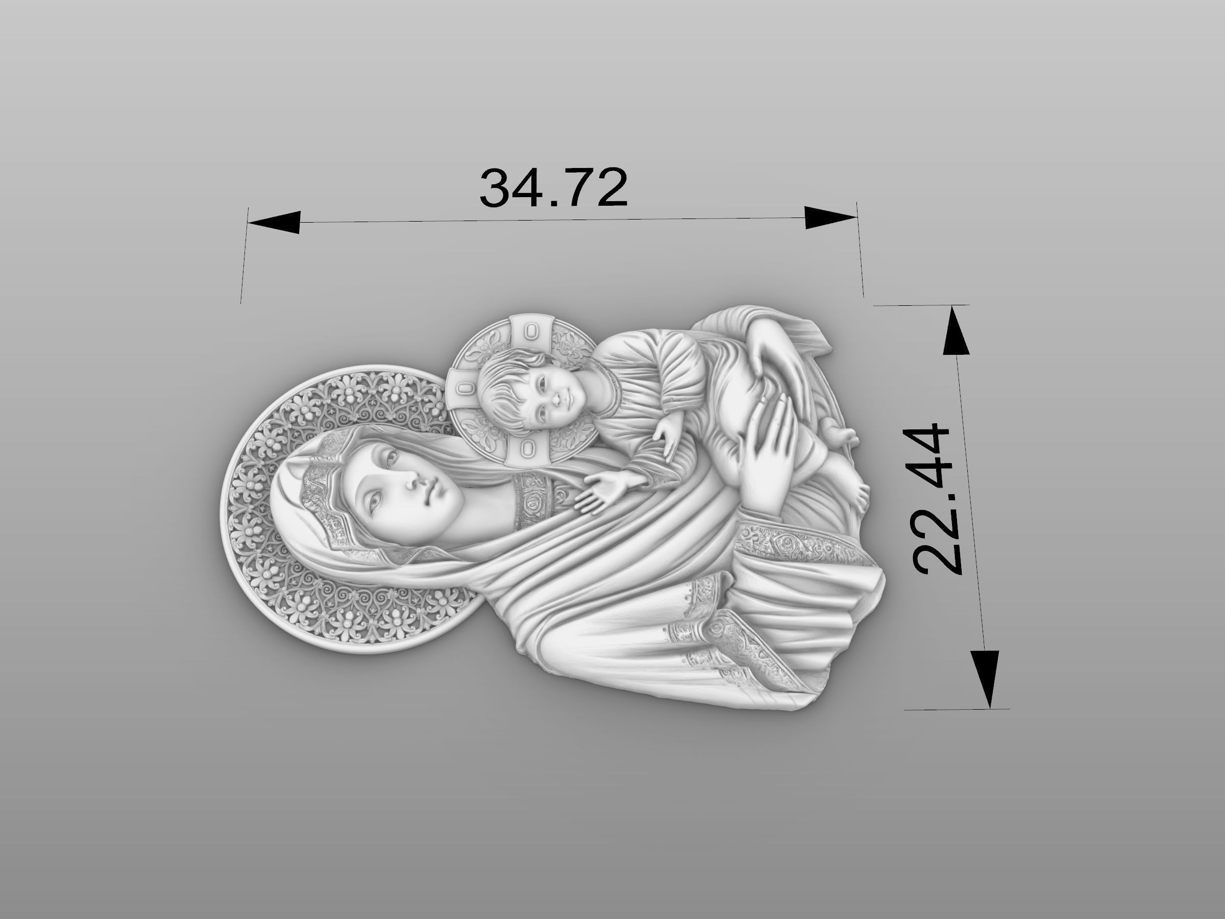  Virgin Mary Panagia 3D print model_2