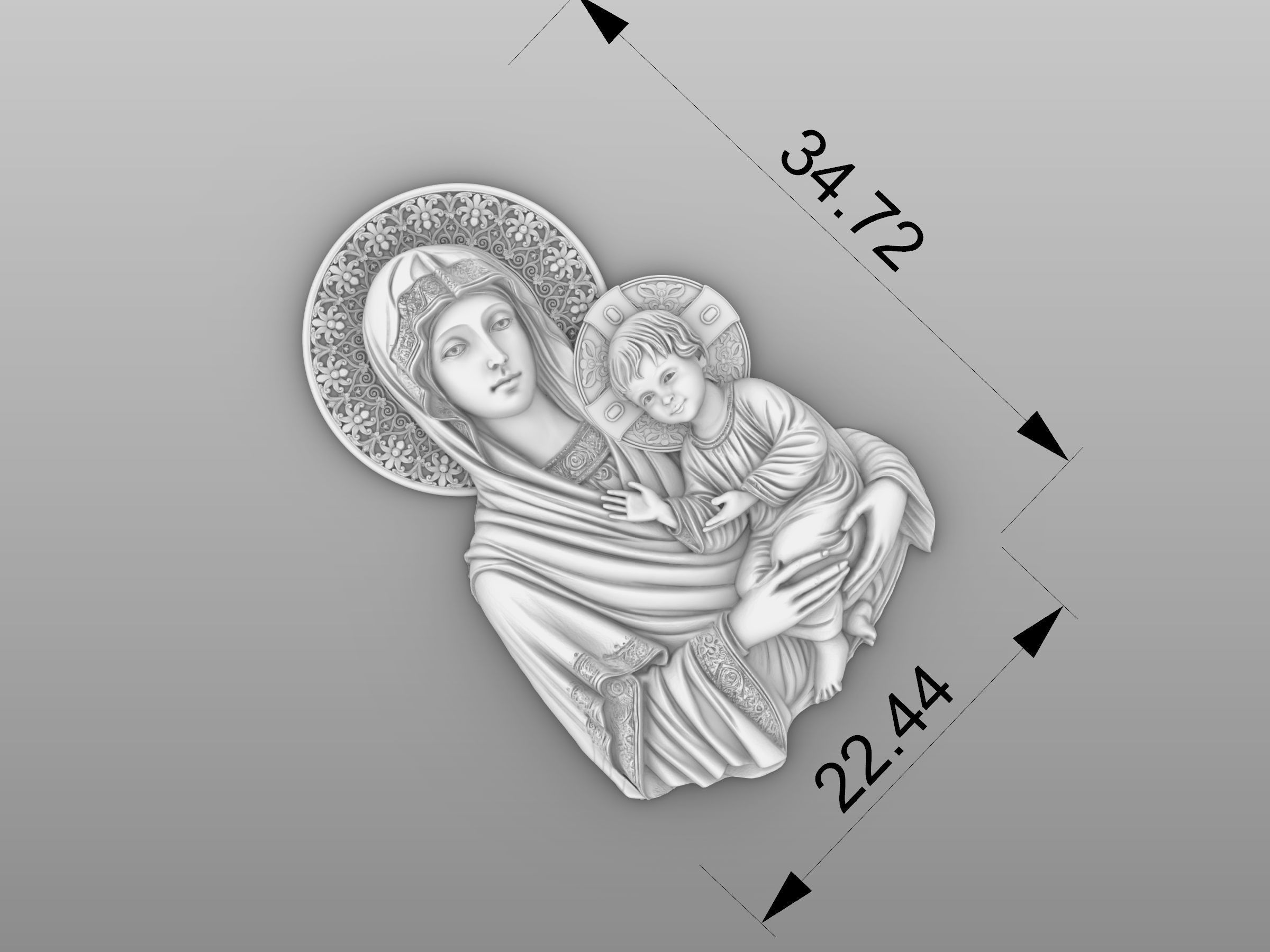  Virgin Mary Panagia 3D print model_5