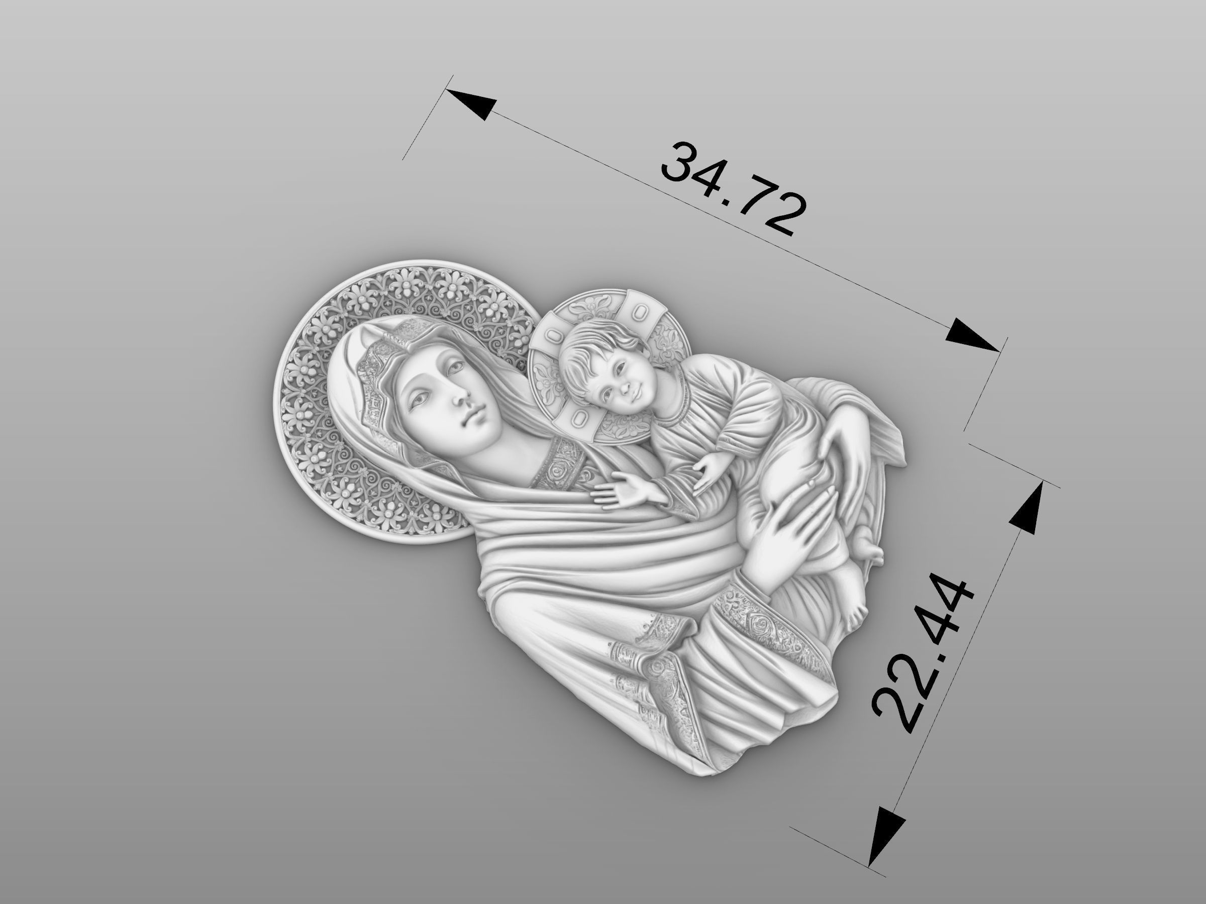  Virgin Mary Panagia 3D print model_4