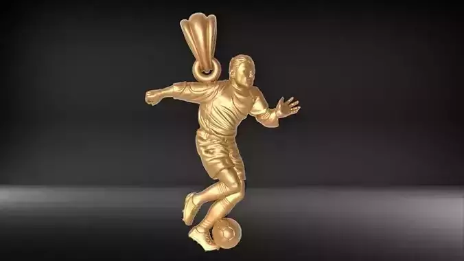 Soccer Player Futbol Pendant Necklace Jewelry