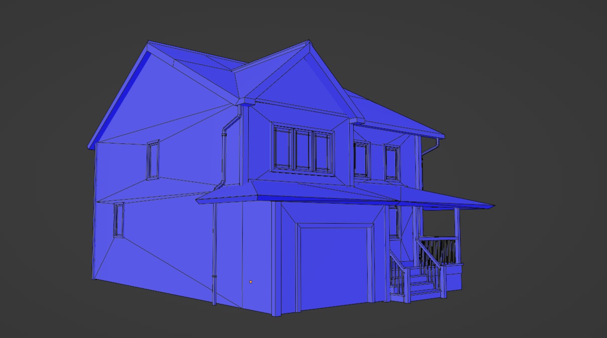 Low Poly house 14 Low-poly 3D model_9