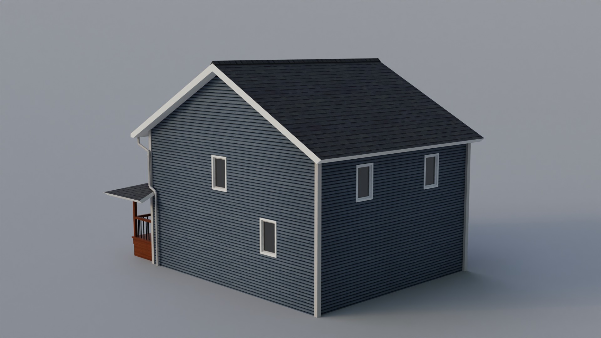 Low Poly house 14 Low-poly 3D model_6