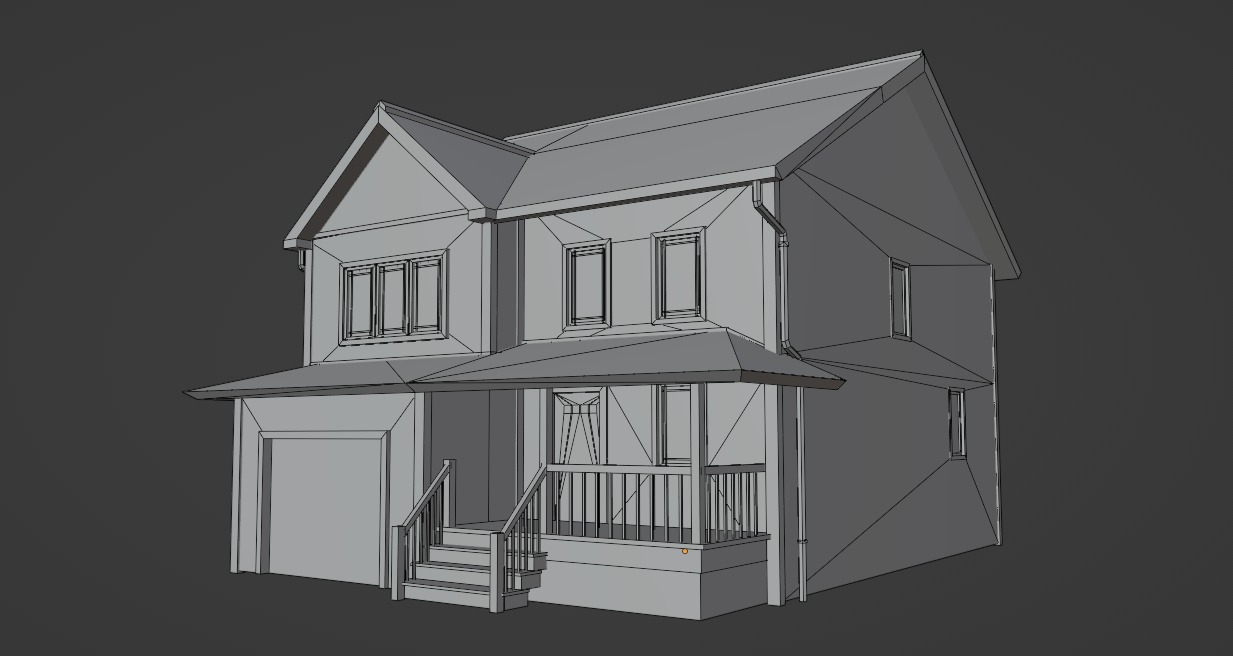 Low Poly house 14 Low-poly 3D model_8