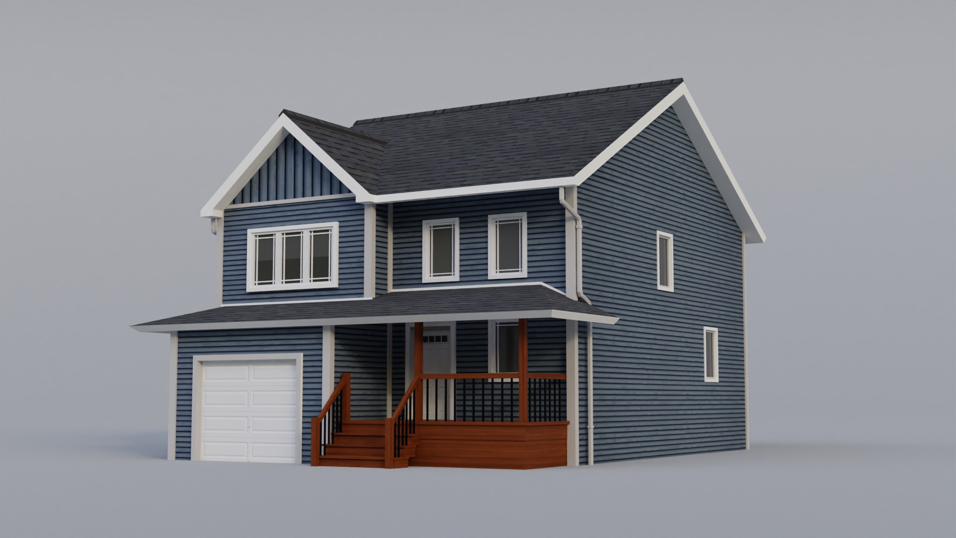 Low Poly house 14 Low-poly 3D model_4
