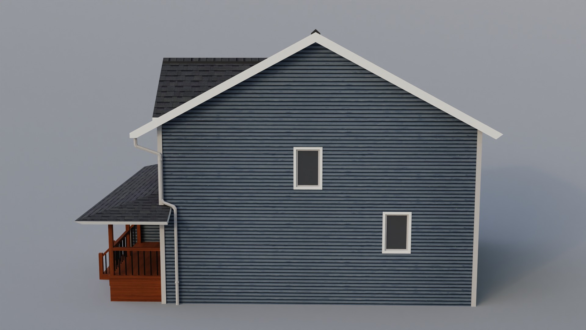 Low Poly house 14 Low-poly 3D model_5