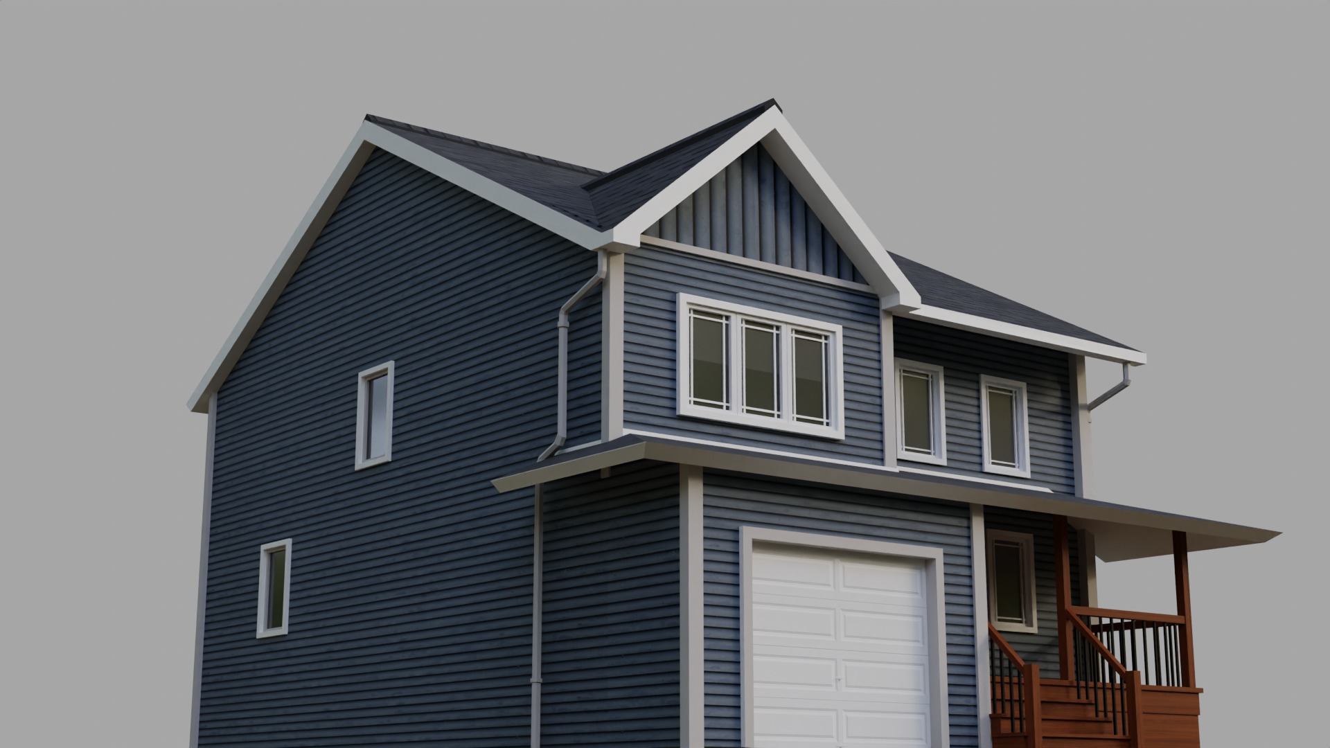 Low Poly house 14 Low-poly 3D model_2