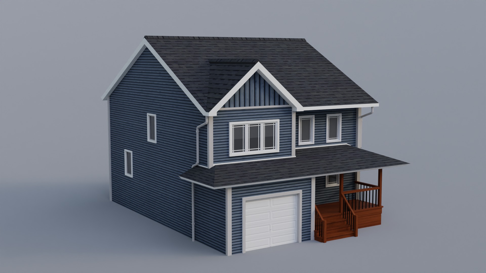 Low Poly house 14 Low-poly 3D model_1