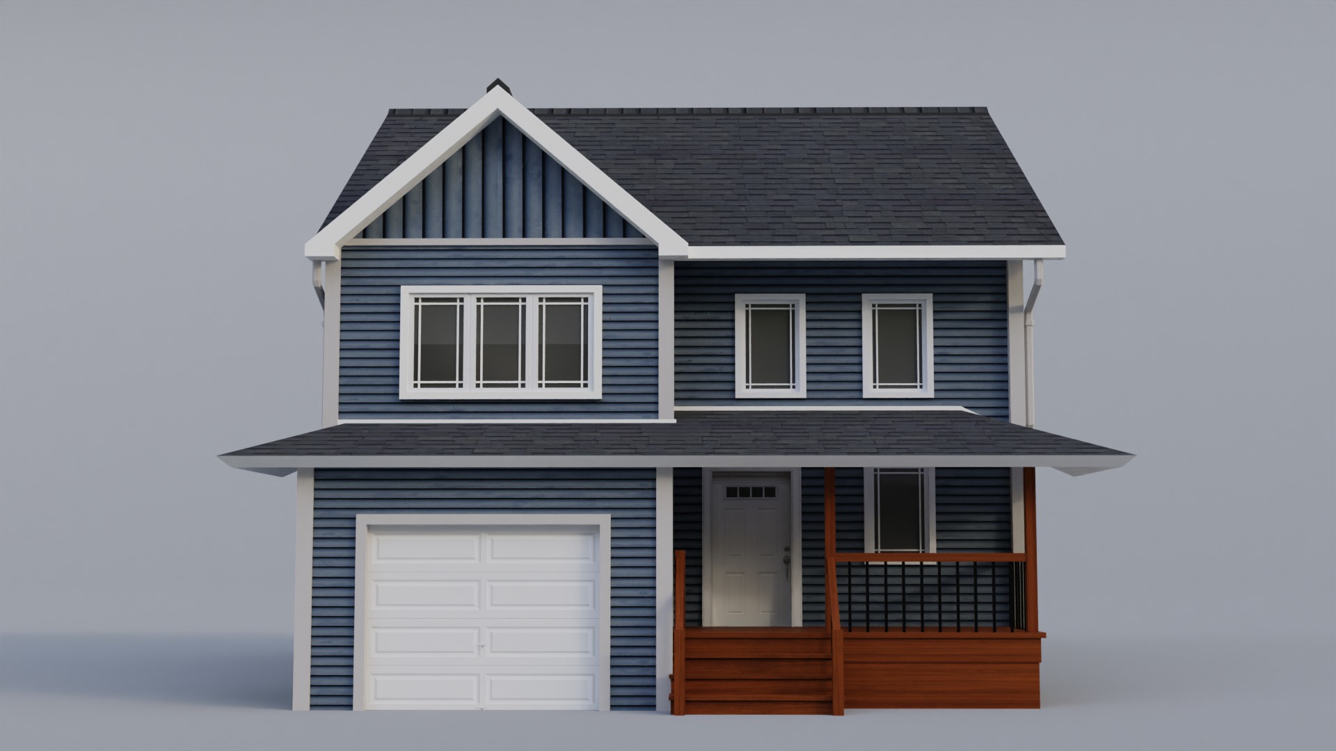 Low Poly house 14 Low-poly 3D model_3