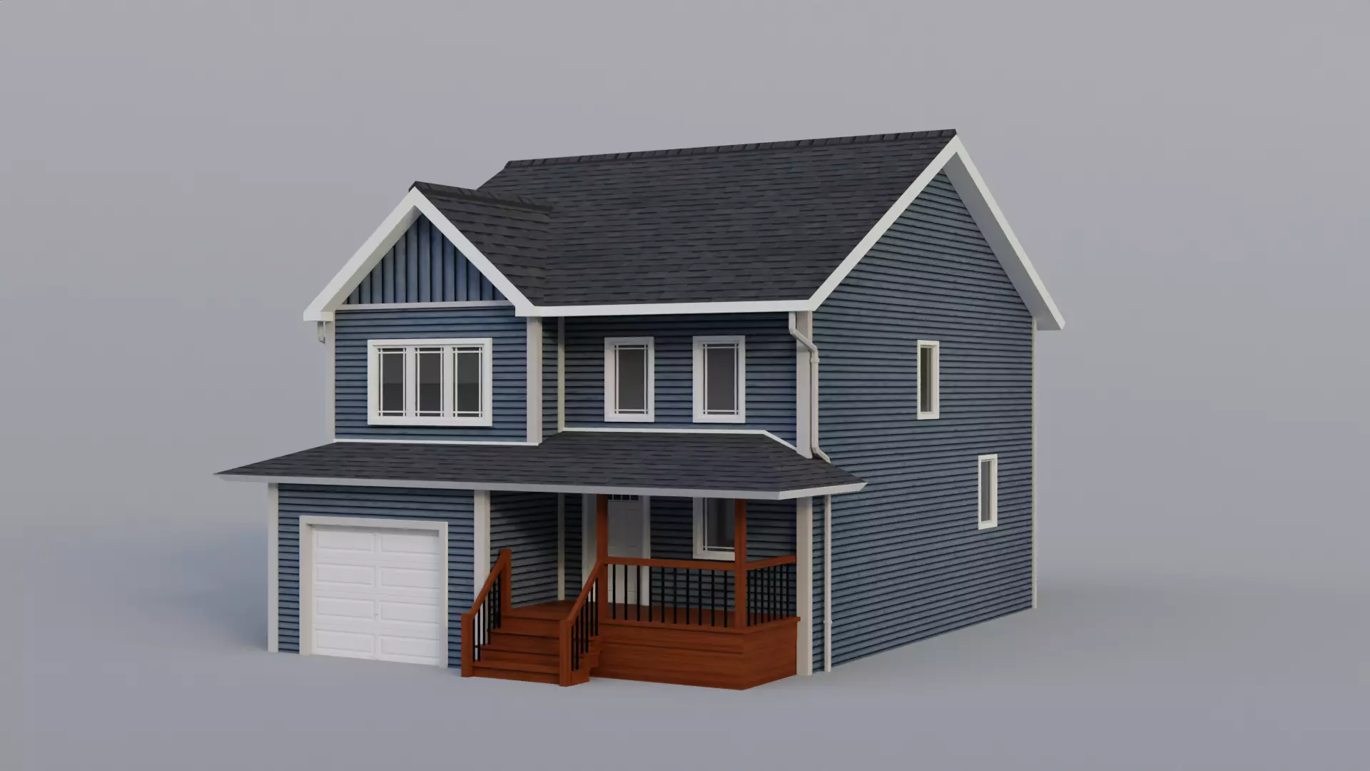 Low Poly house 14 Low-poly 3D model_0