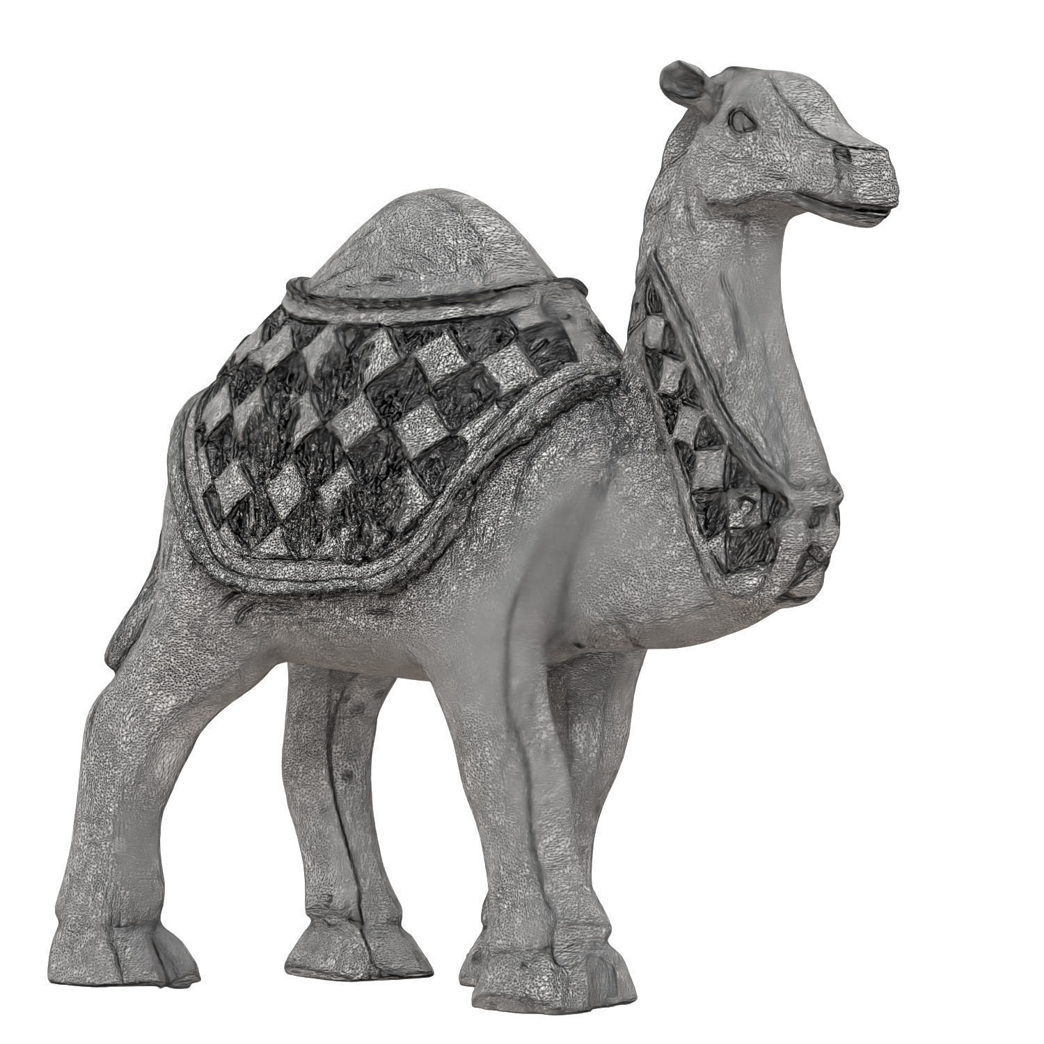 Egyptian figurine of a one-humped camel 3D model_6