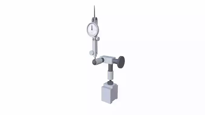Dial Indicator With Magnetic Base Low-poly 3D model