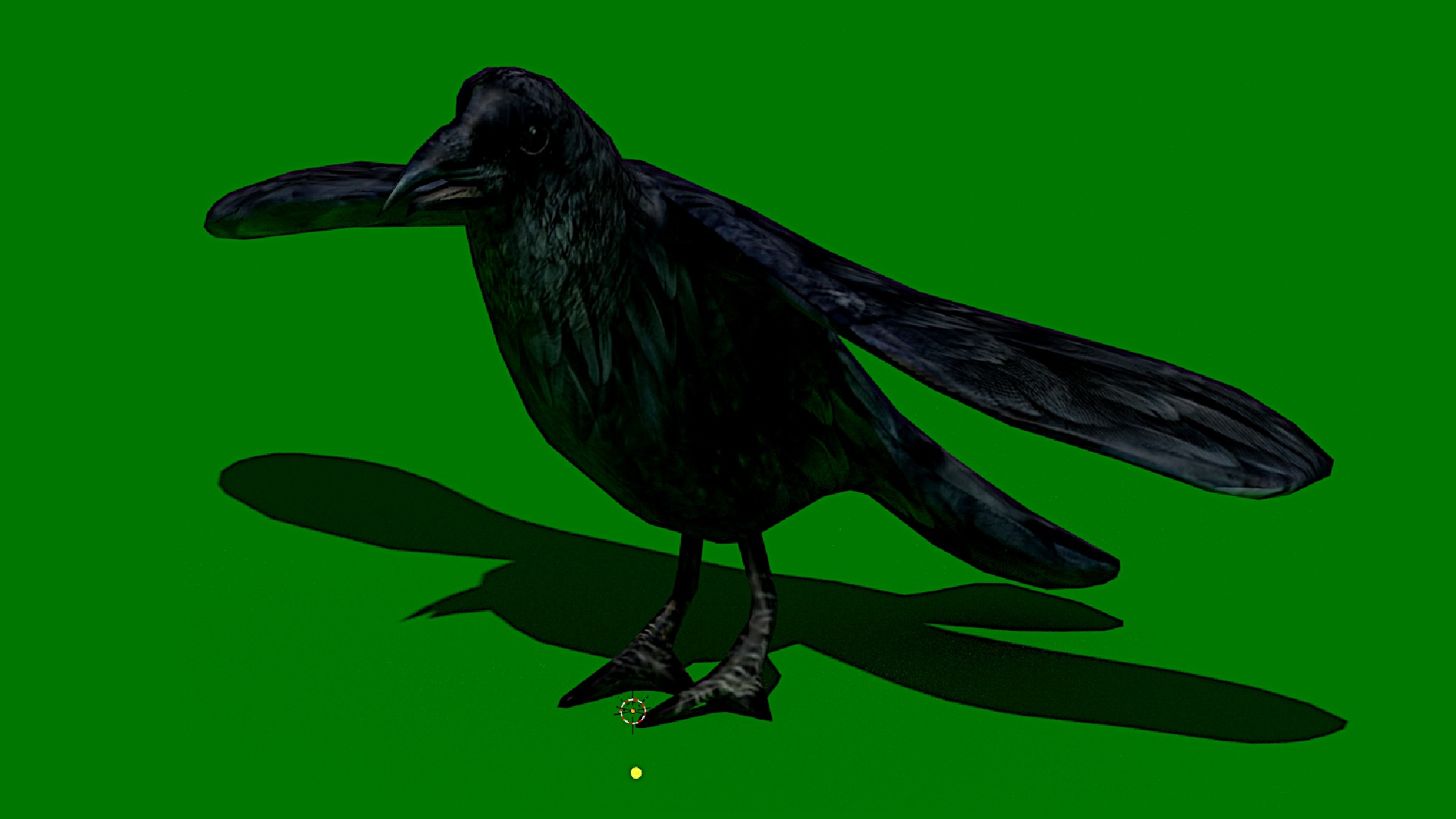 Low poly crow Low-poly 3D model_1