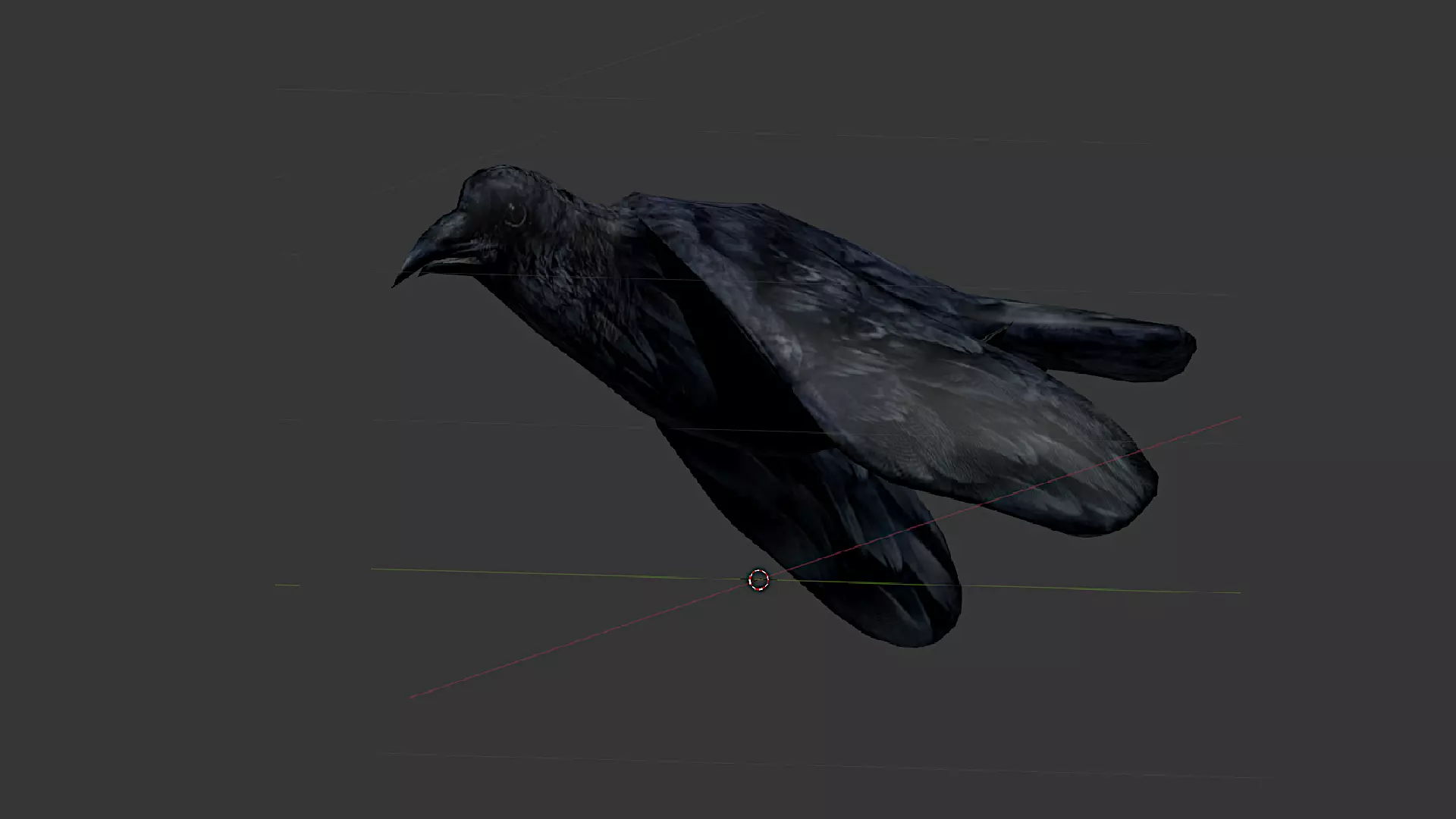 Low poly crow Low-poly 3D model_0