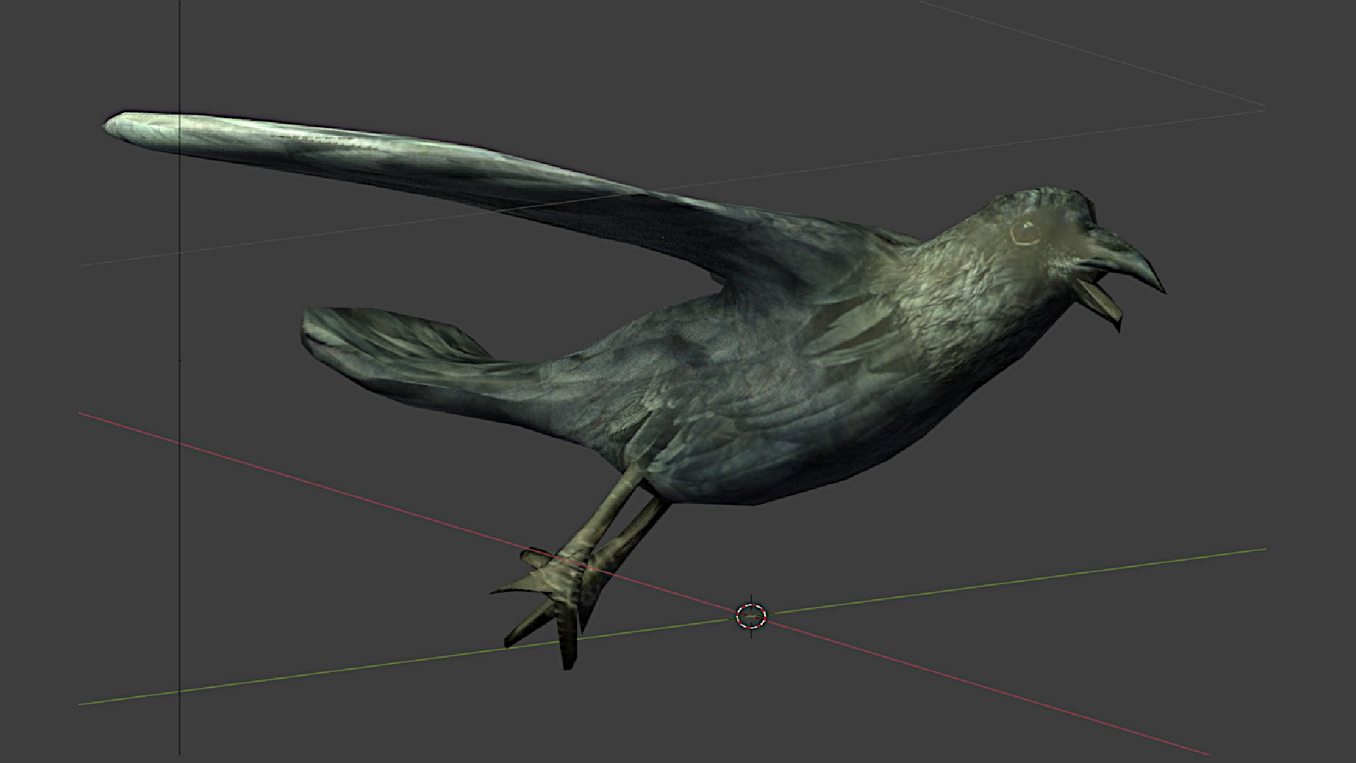 Low poly crow Low-poly 3D model_2