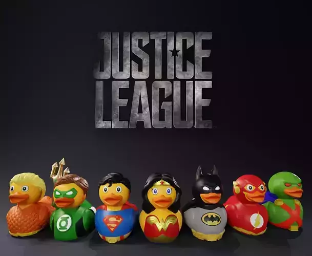 Justice League Cute Rubber Ducks Pack 3D print model