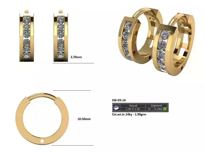 diamond hoop earring