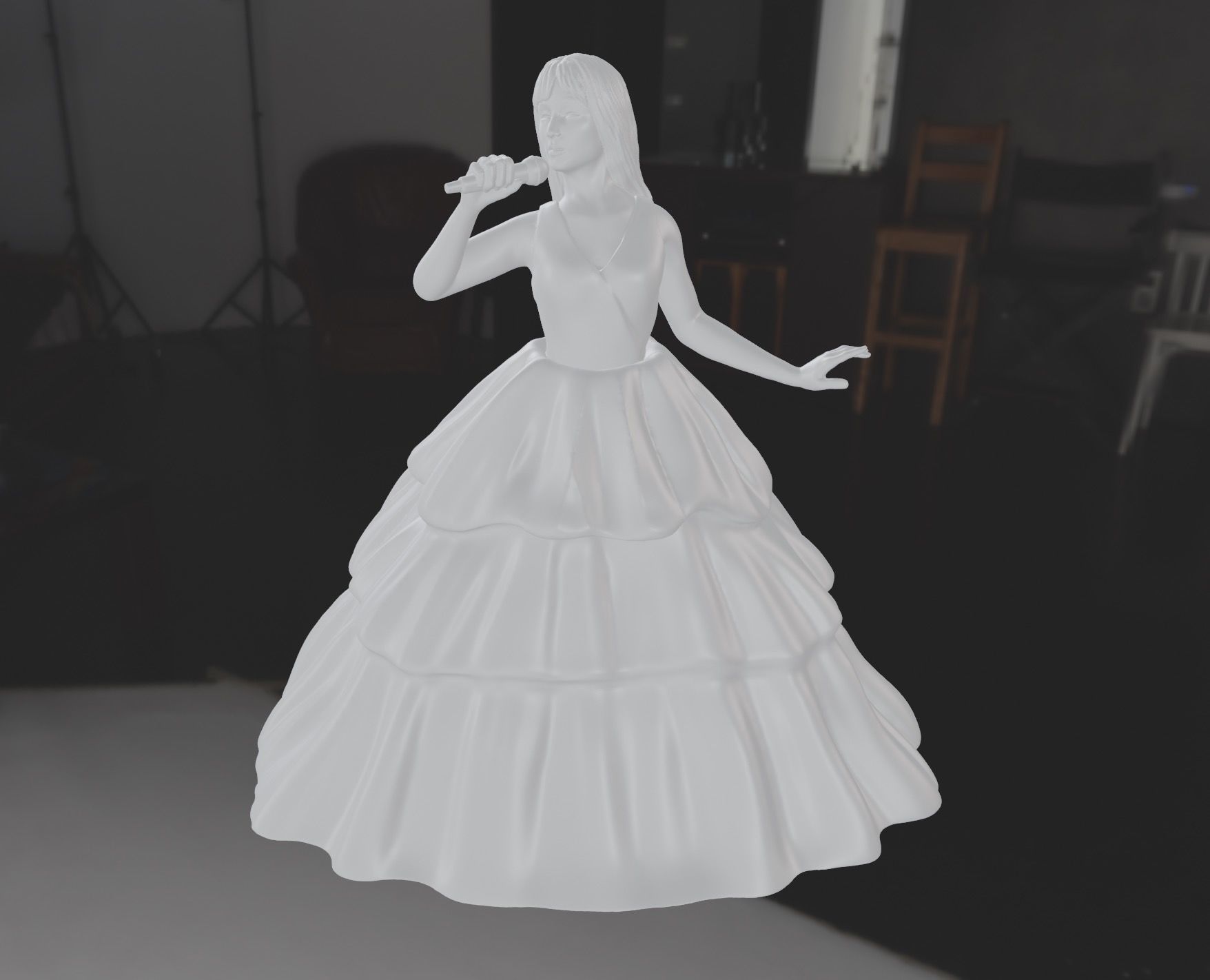 Taylor Swift Singing in Enchanted Flowing Dress Eras Tour 3D print model_5