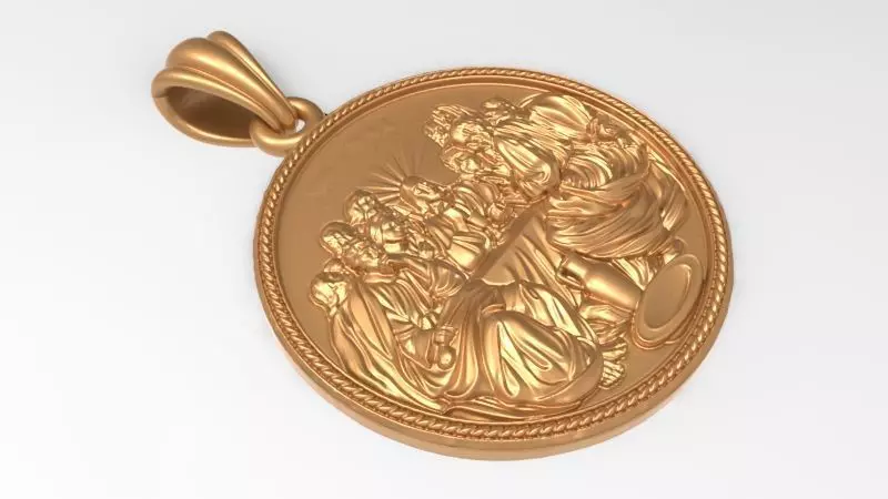 The Last Supper Pendant Necklace Jewelry Charm 3D print model
