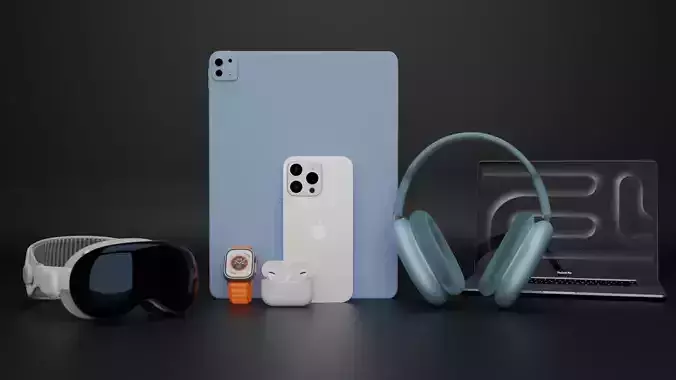 Package of ultimate Apple Products Collection Bundle 3D model