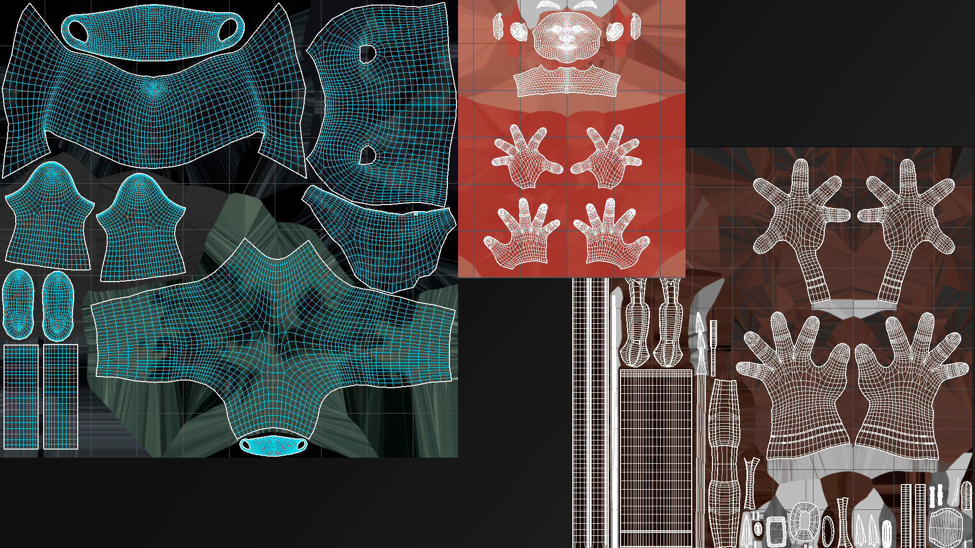 Archer RIGed with bow Low-poly 3D model_13