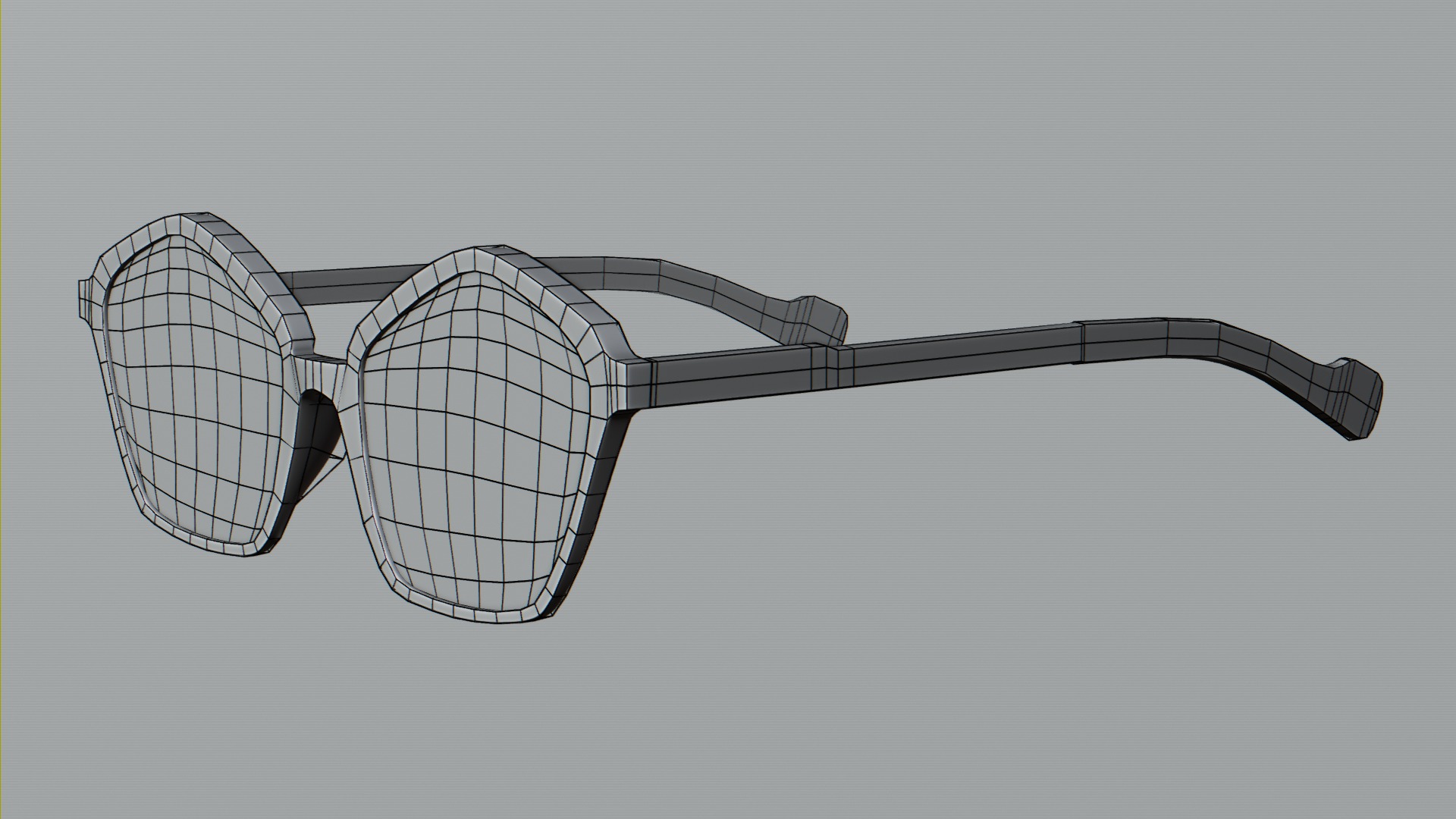 Glasses Pentagonal Frame Low-poly 3D model_5