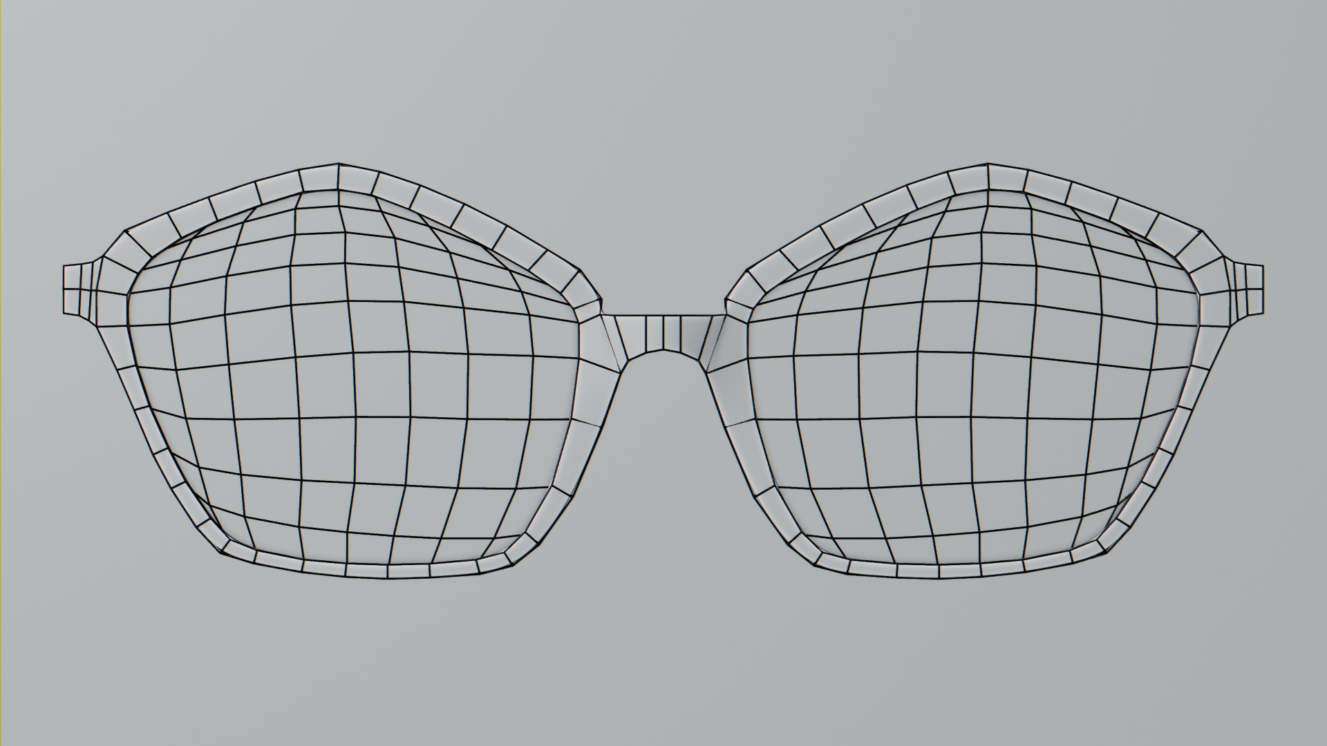 Glasses Pentagonal Frame Low-poly 3D model_4