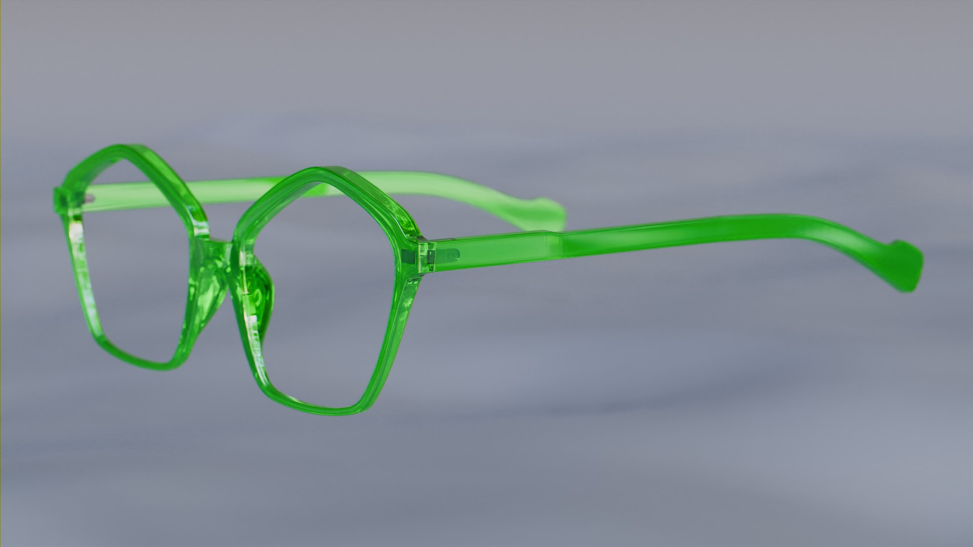 Glasses Pentagonal Frame Low-poly 3D model_2