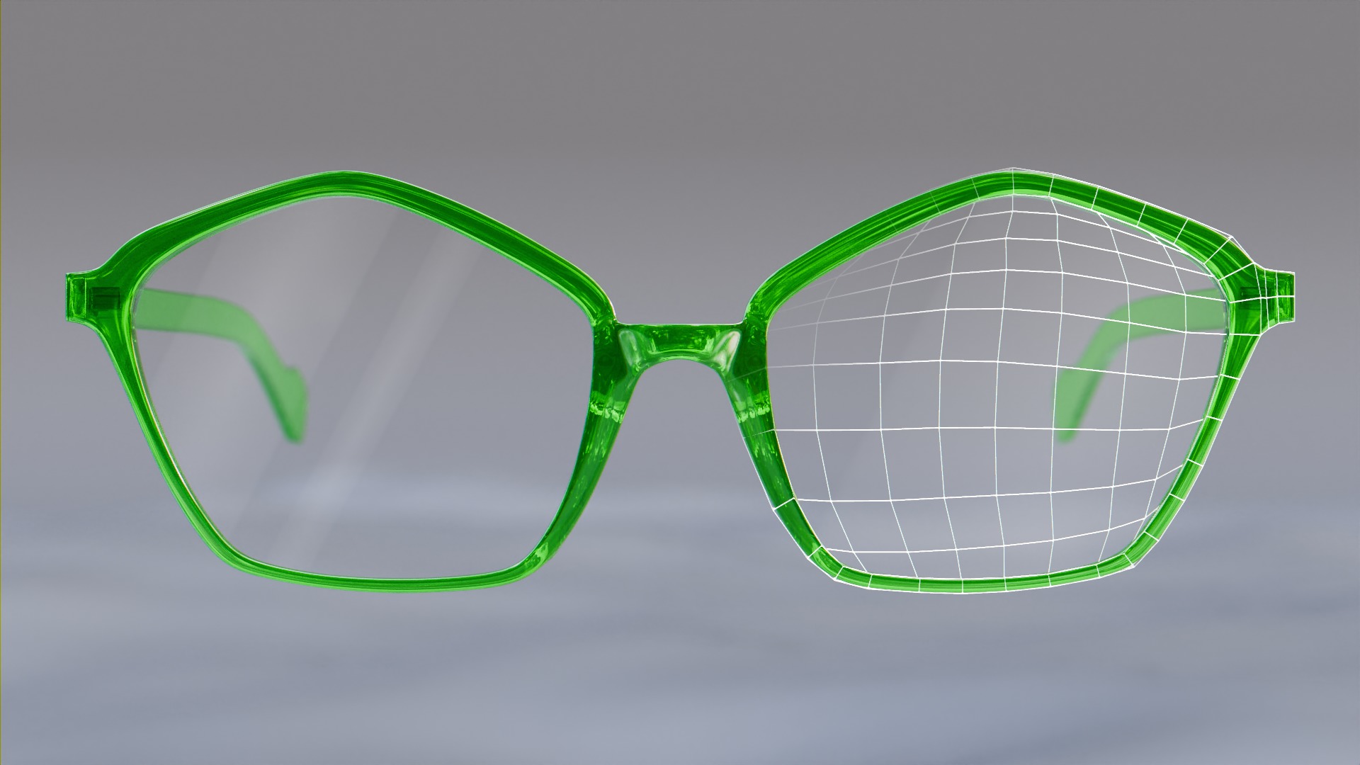 Glasses Pentagonal Frame Low-poly 3D model_1