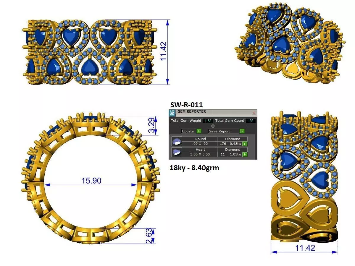 heart eternity ring 3D print model_0