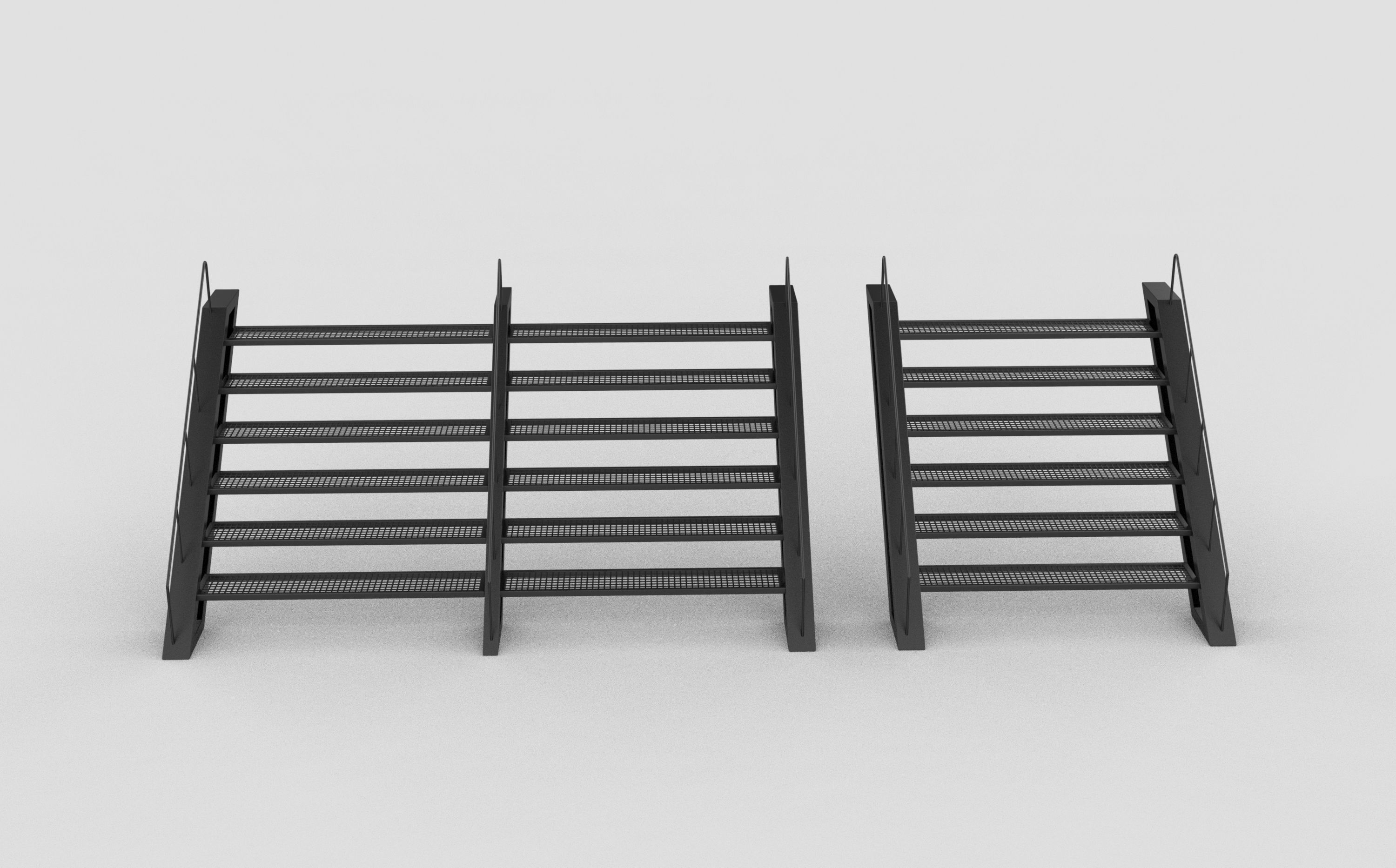 Steel staircase 3D model_7