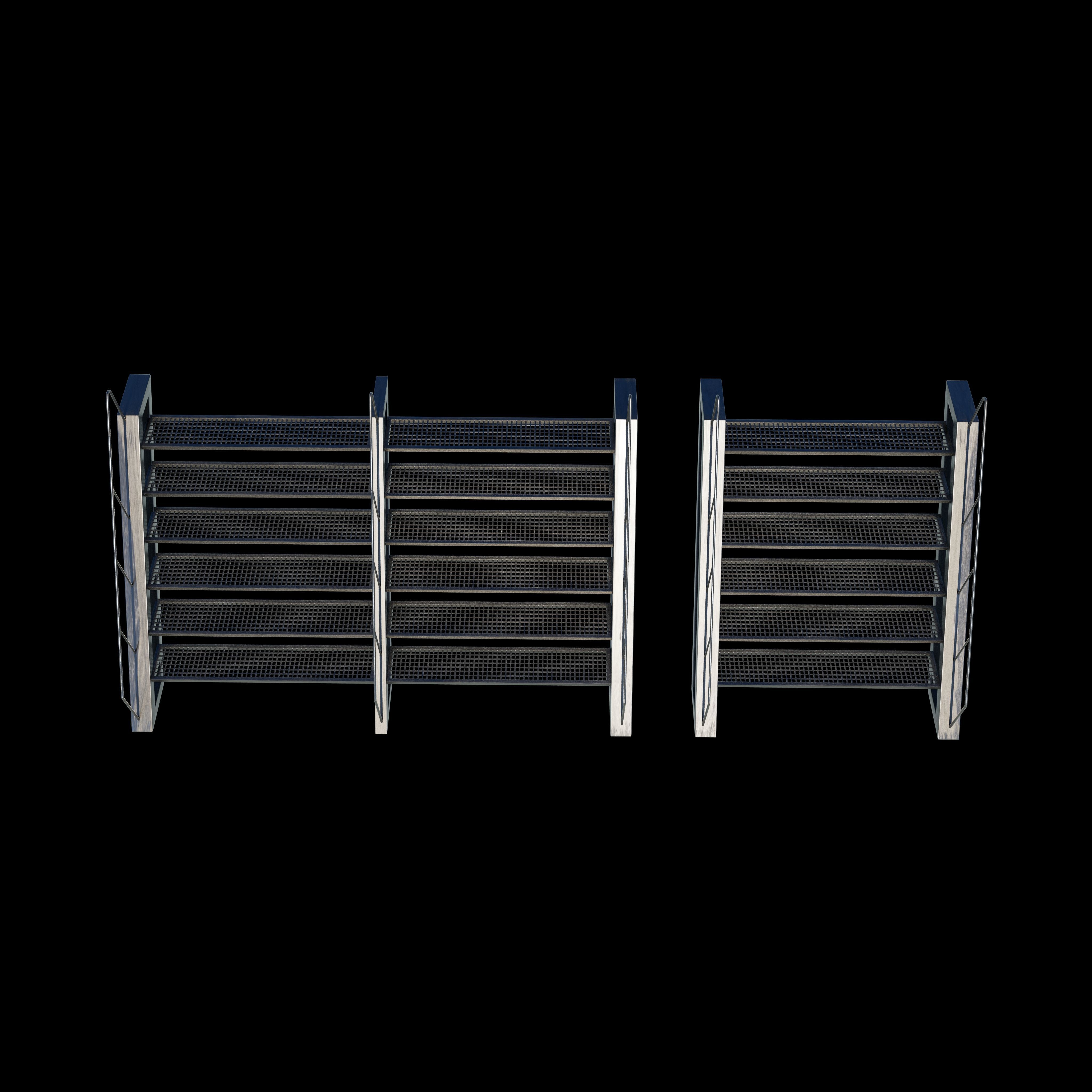 Steel staircase 3D model_3