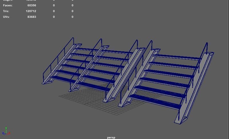 Steel staircase 3D model_12