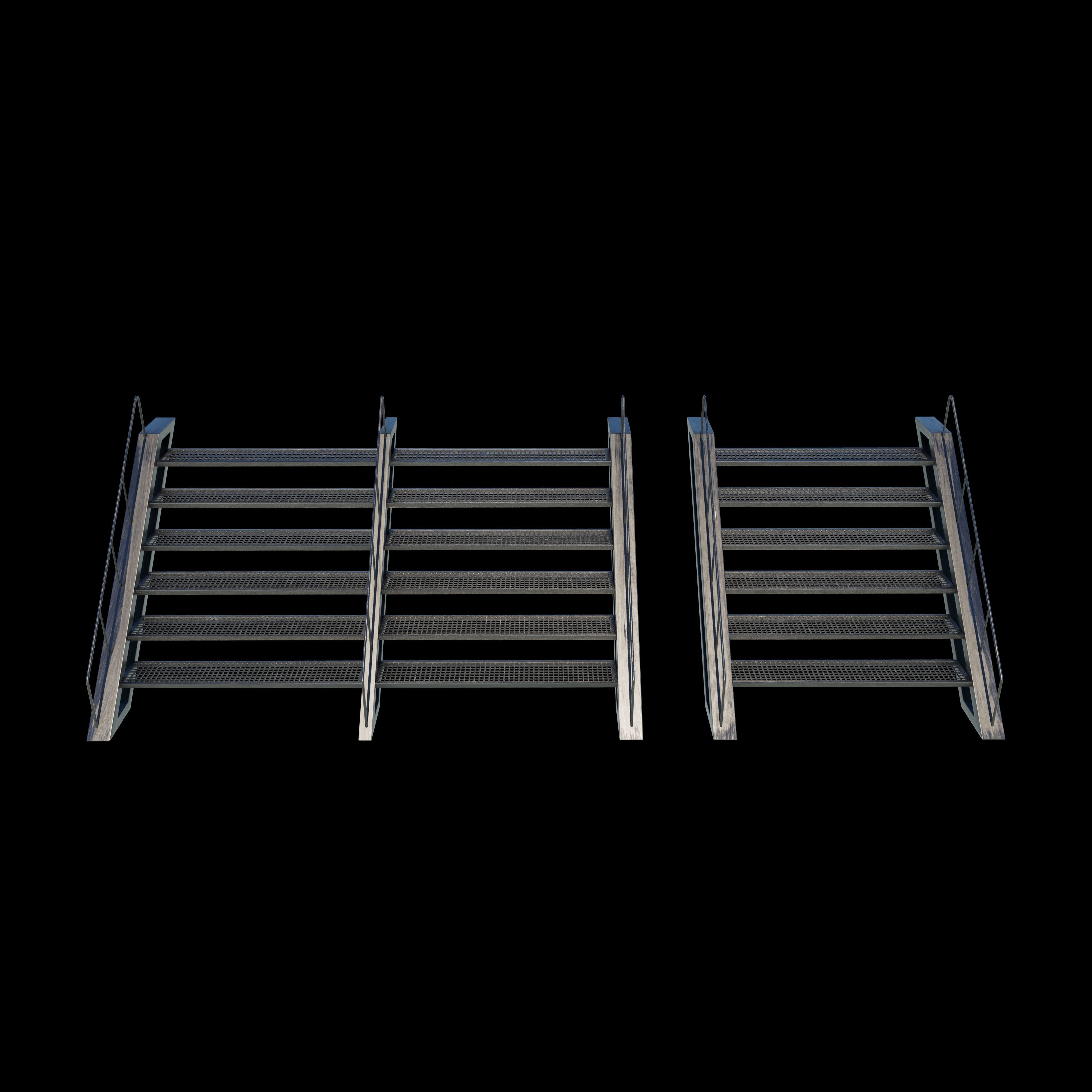 Steel staircase 3D model_8