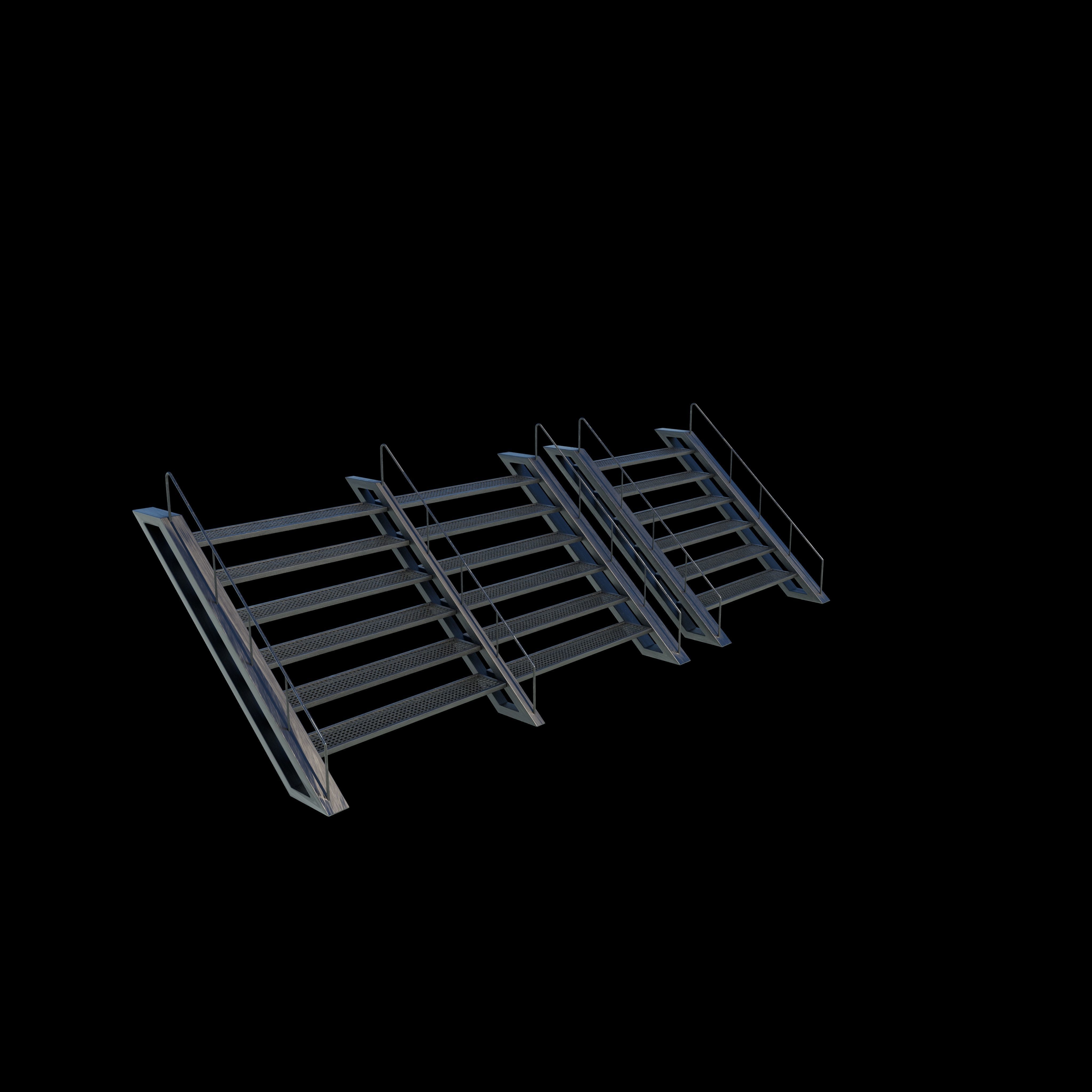 Steel staircase 3D model_5