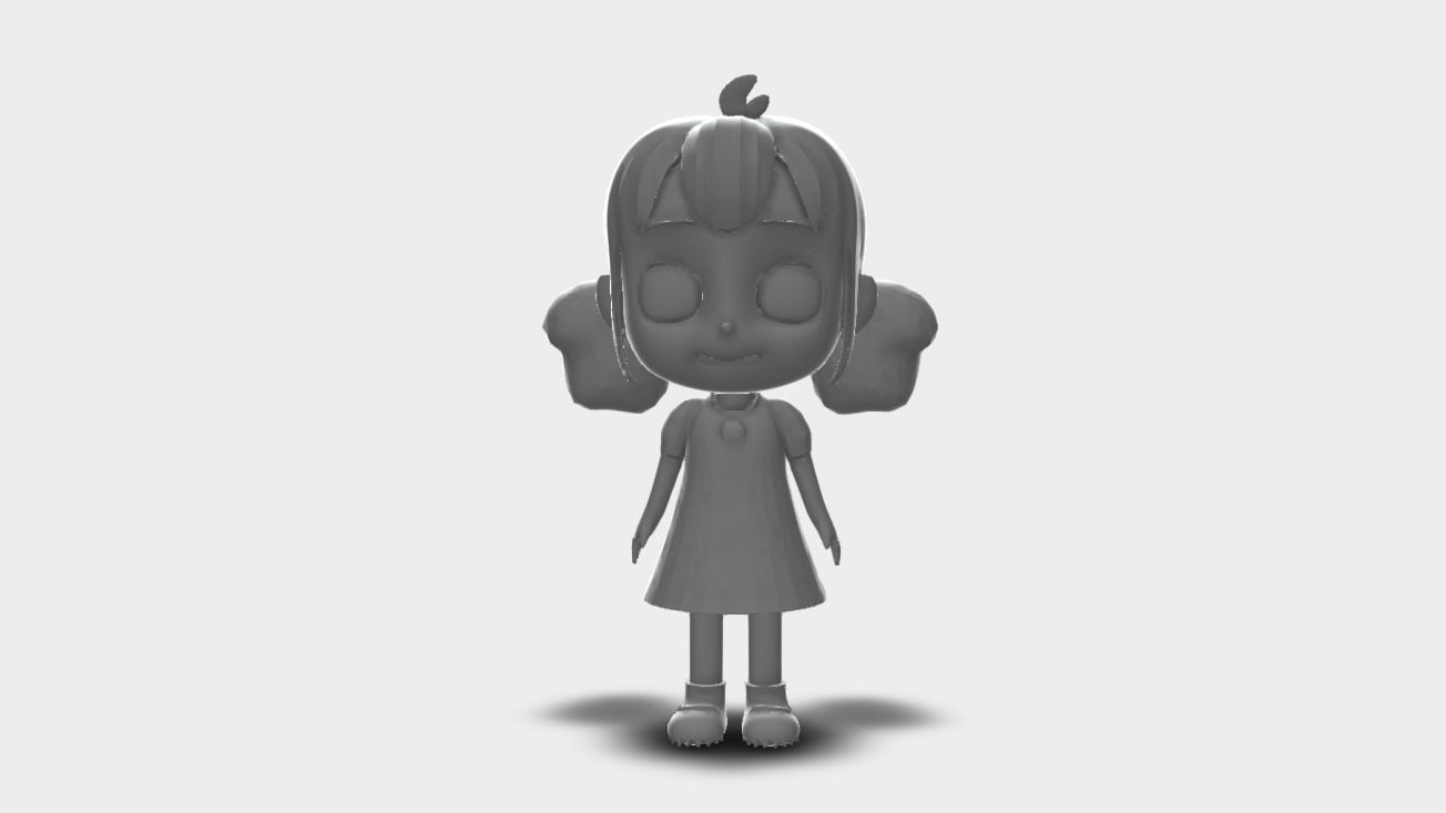Cartoon Girl 3D model_5