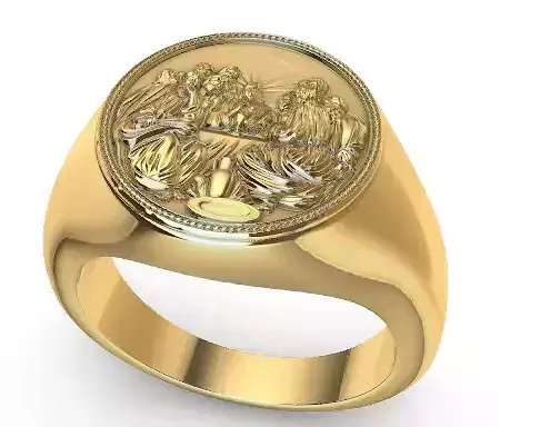 Last Supper Jesus Christ Signet Round Ring Jewelry 