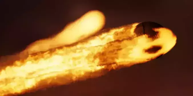 VDB Fireball Smoke Trail - 120 Frames 3D model