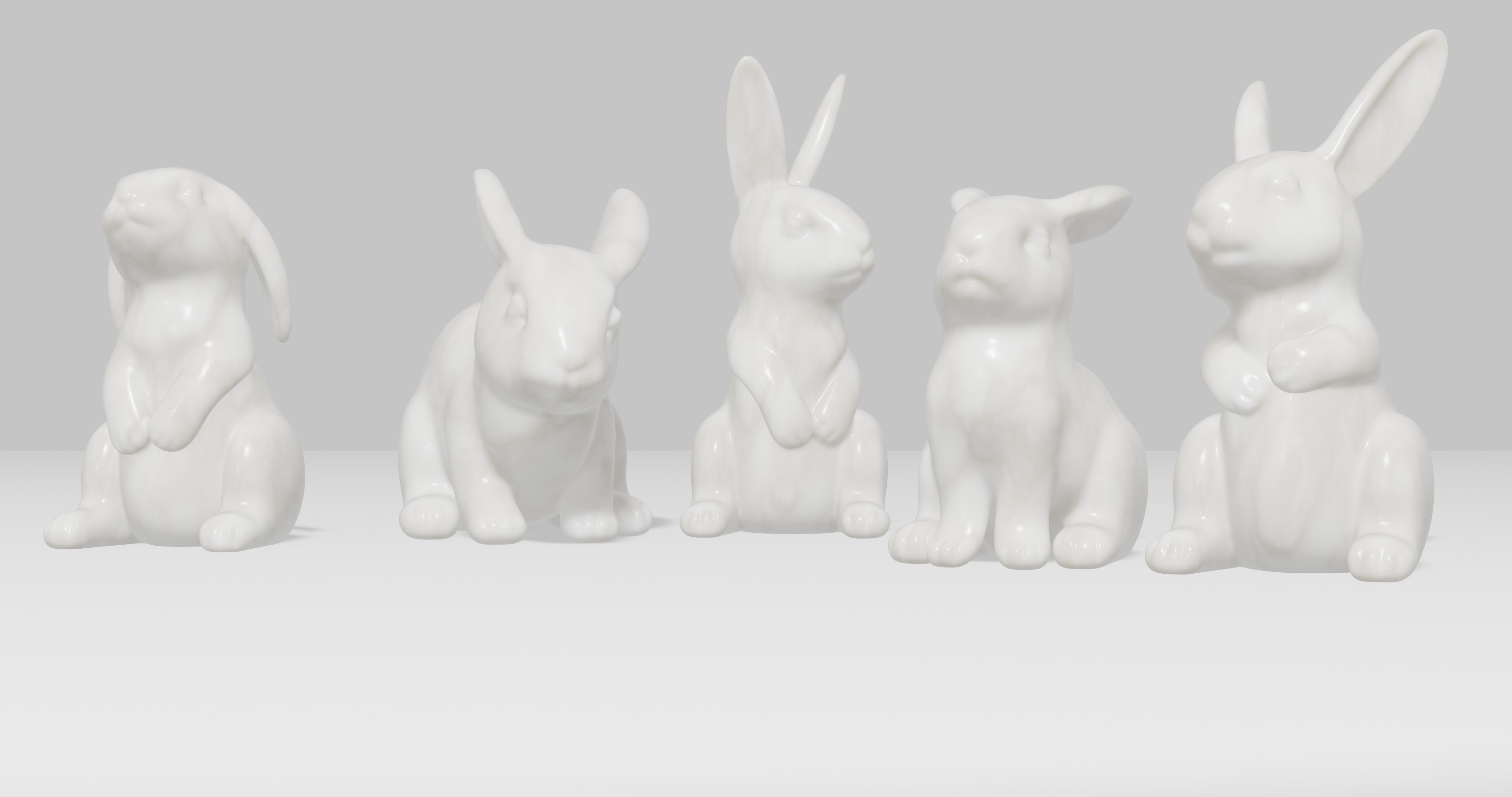 5 Rabbit for 3D Printing 3D Model Collection_1