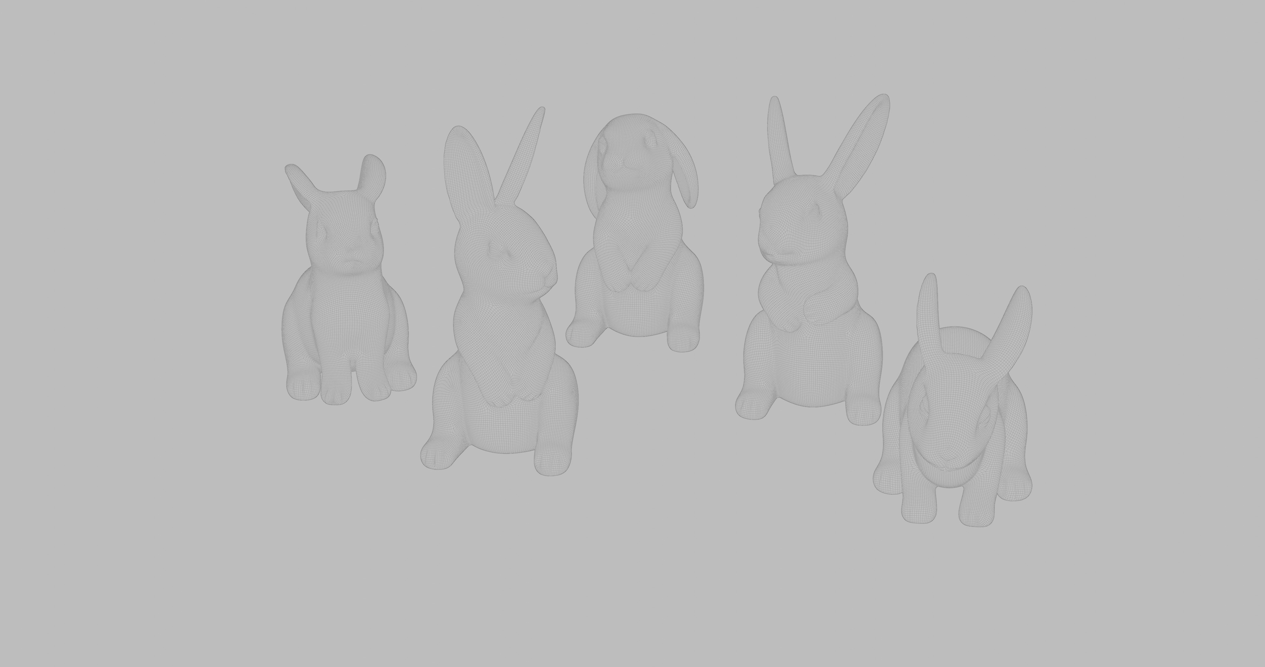 5 Rabbit for 3D Printing 3D Model Collection_2
