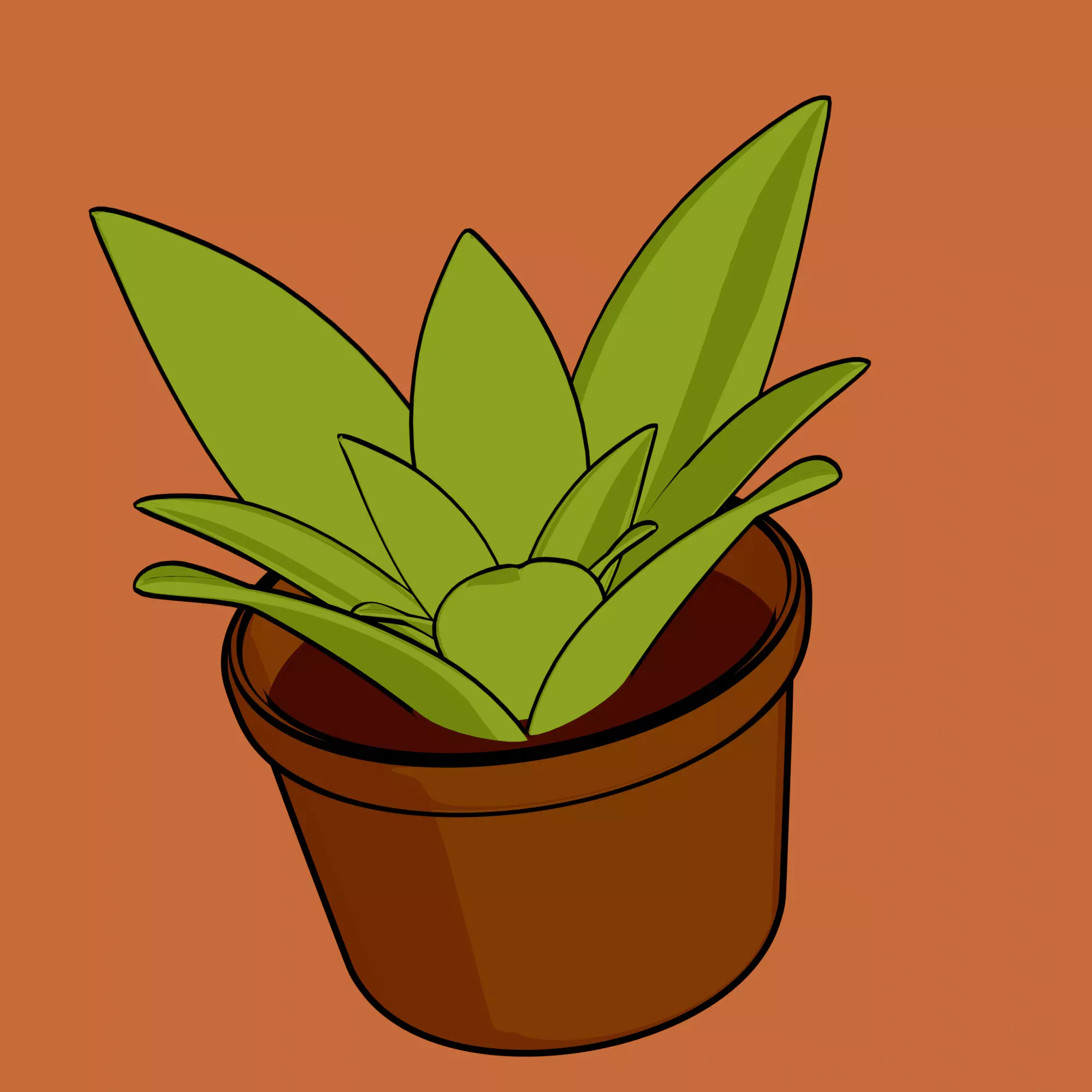 Stylized 3D Potted Plant Toon Shaded Free 3D model