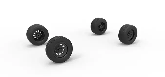 Wheel set of BriSCA F1 Stock Car for Asphalt Scale 1 to 25