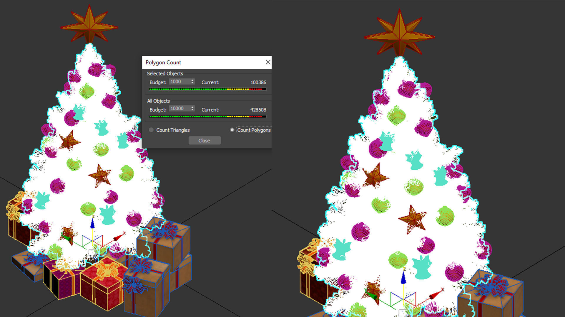 Christmas tree with gifts high-poly 3D model_7