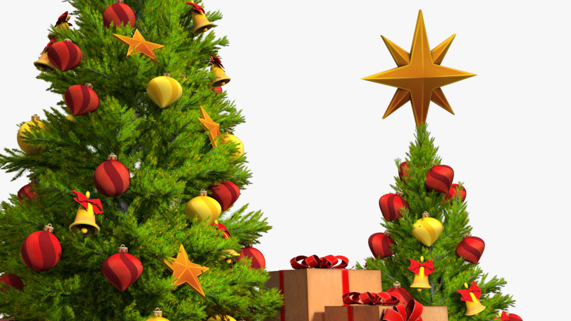 Christmas tree with gifts high-poly 3D model_12
