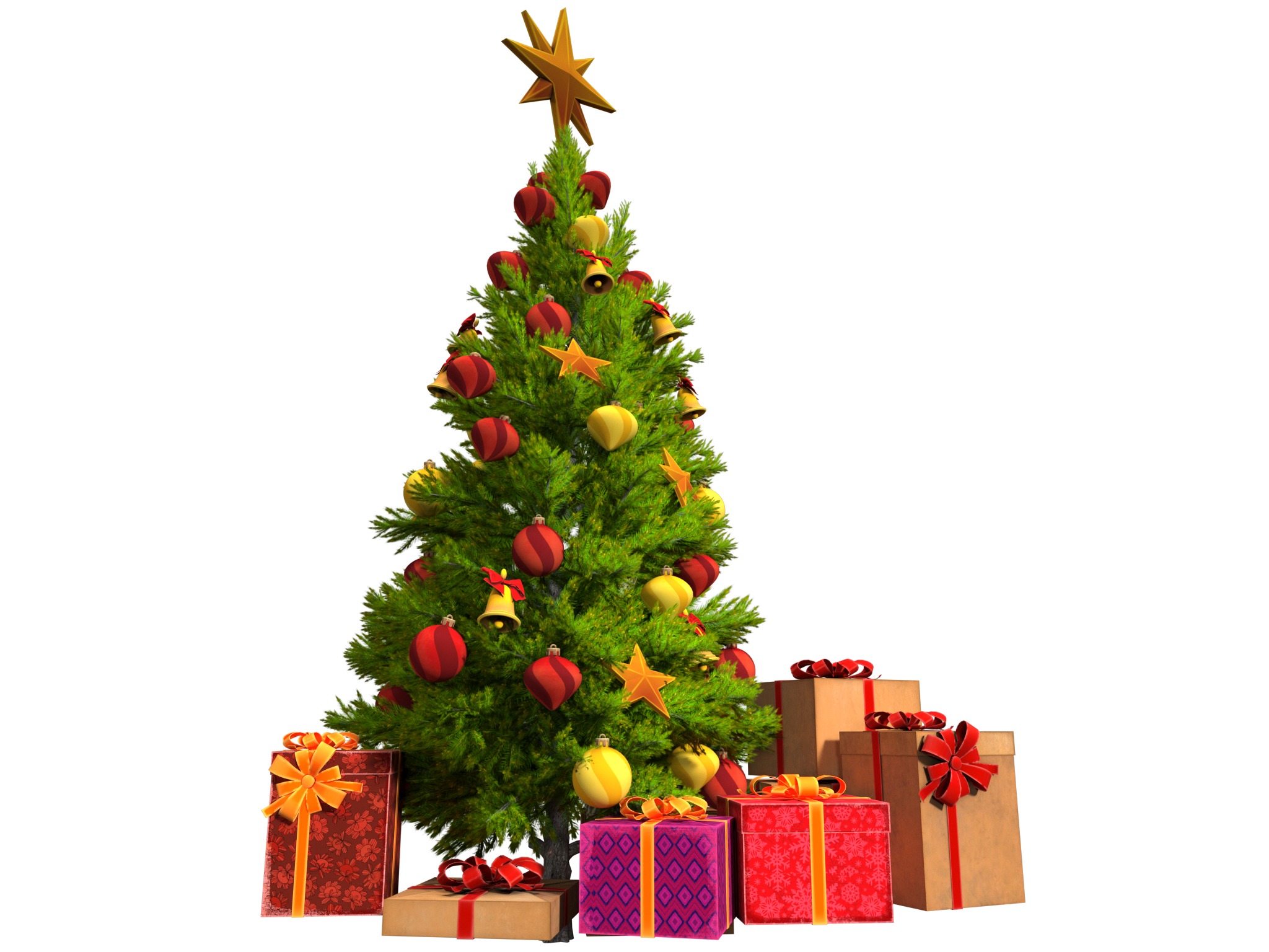 Christmas tree with gifts high-poly 3D model_9