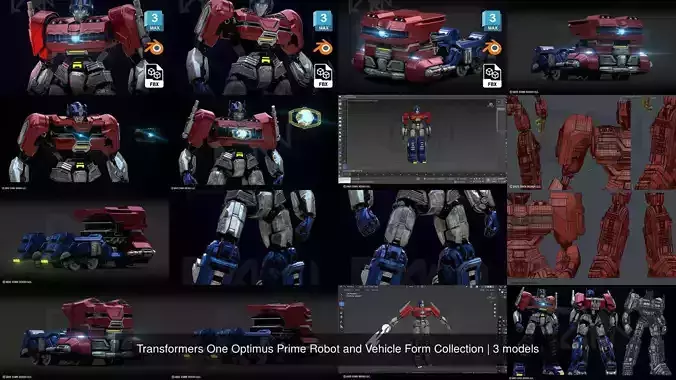 Transformers One Optimus Prime Robot and Vehicle Form Collection 