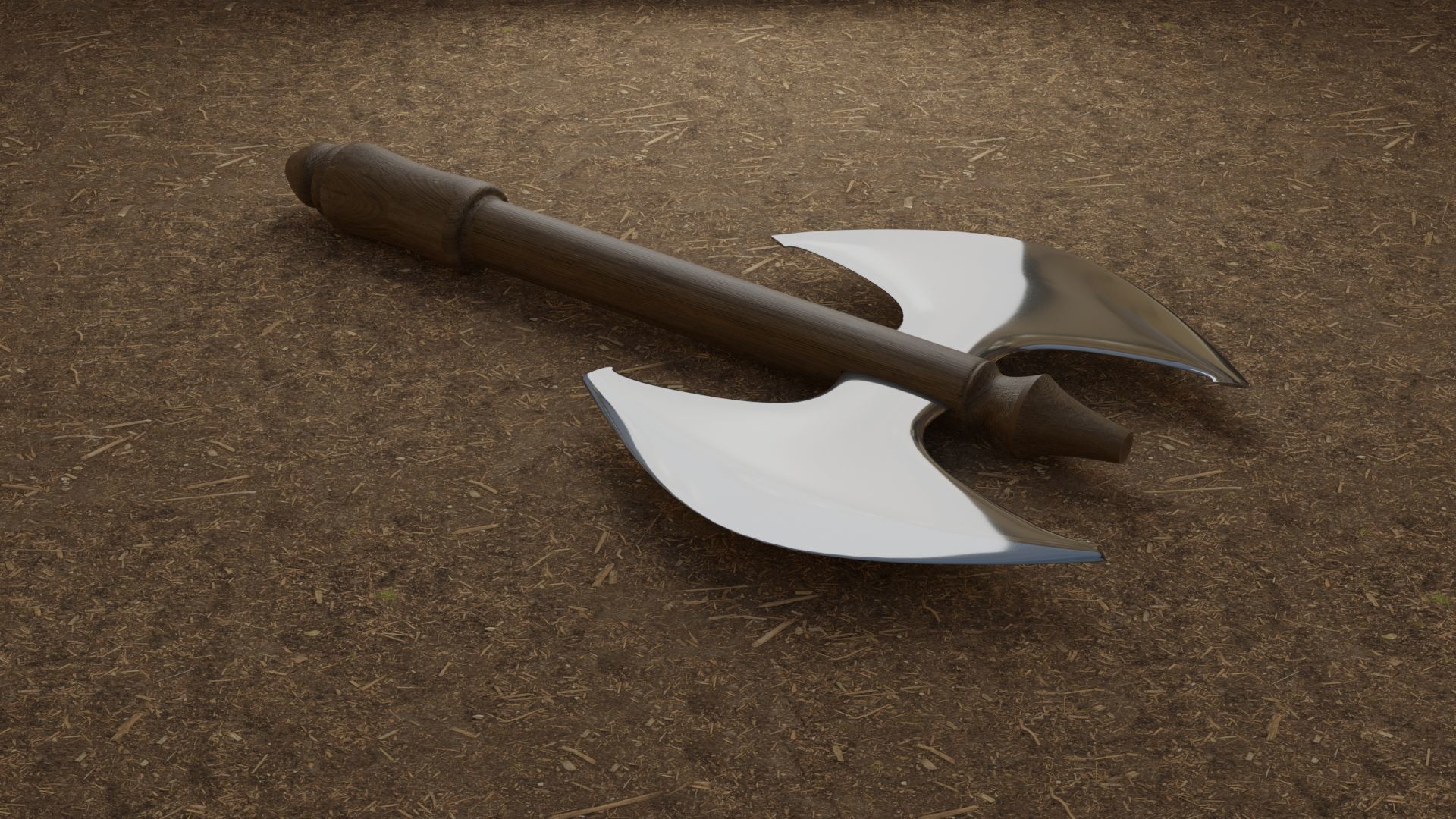 Medieval Axe  Low-poly 3D model_1