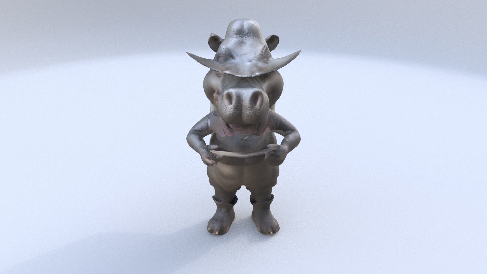 Hippopotamus 3D model_1
