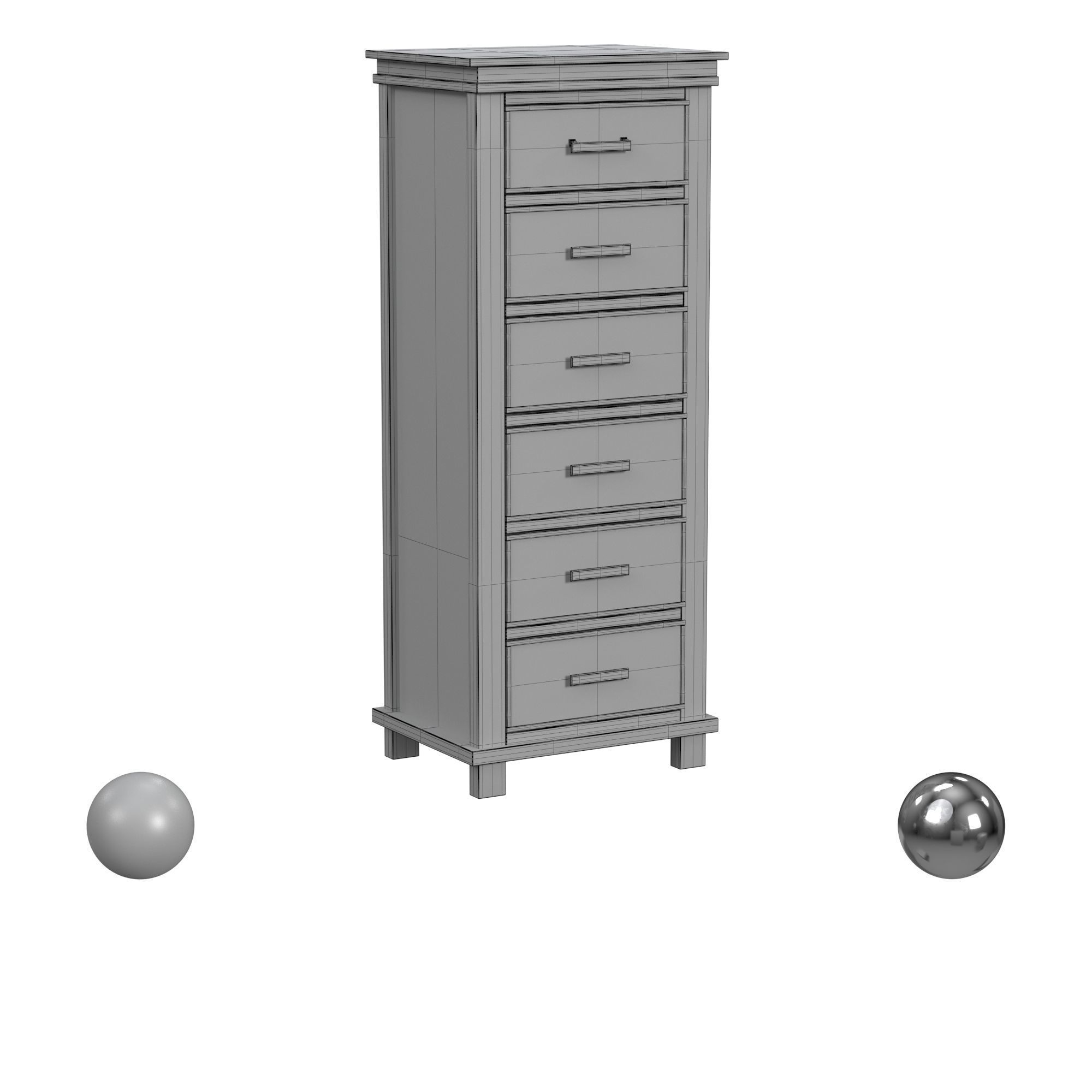 America Lingerie Chest 3D model_3