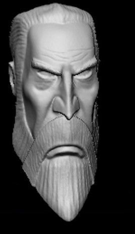 Star Wars Animated Dooku - Head Sculpt - Action Figure  3D print model_2